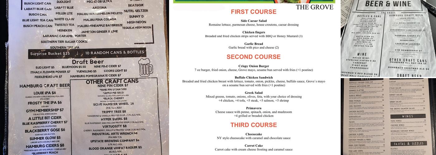 The Grove Menu