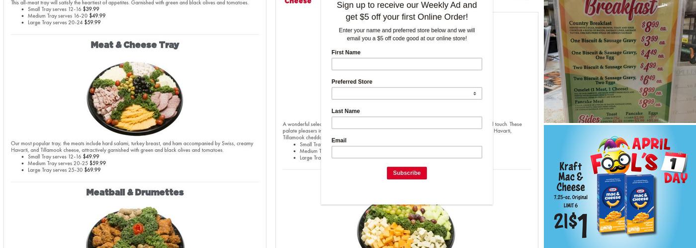 The Café (Rosauers) Menu