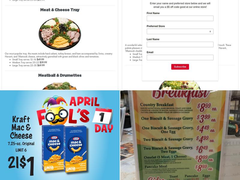 The Café (Rosauers) Menu