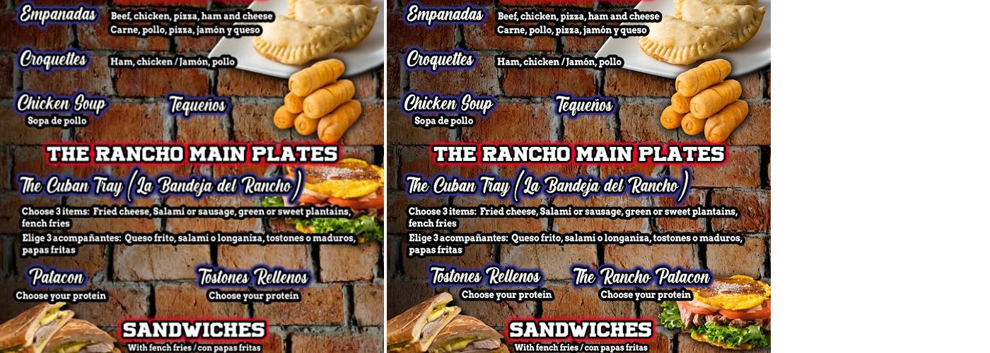 The rancho express Menu