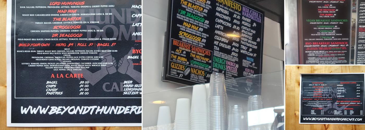 Beyond ThunderDome Café Menu