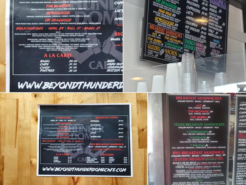 Beyond ThunderDome Café Menu