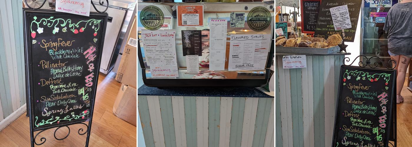 Square Mug Cafe Menu