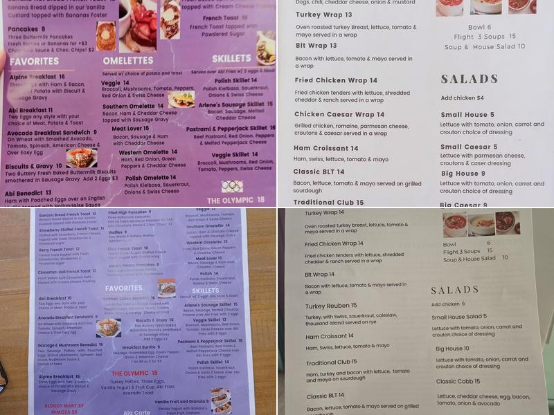 Rise and Dine Menu
