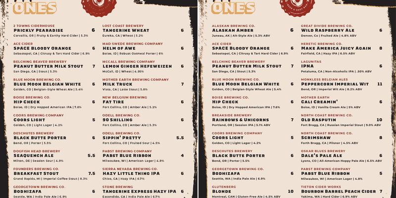 The Loading Dock Menu