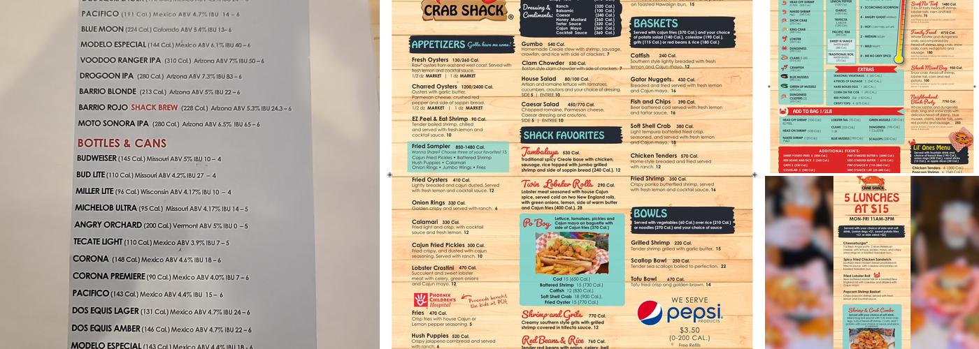 Angry Crab Shack Menu
