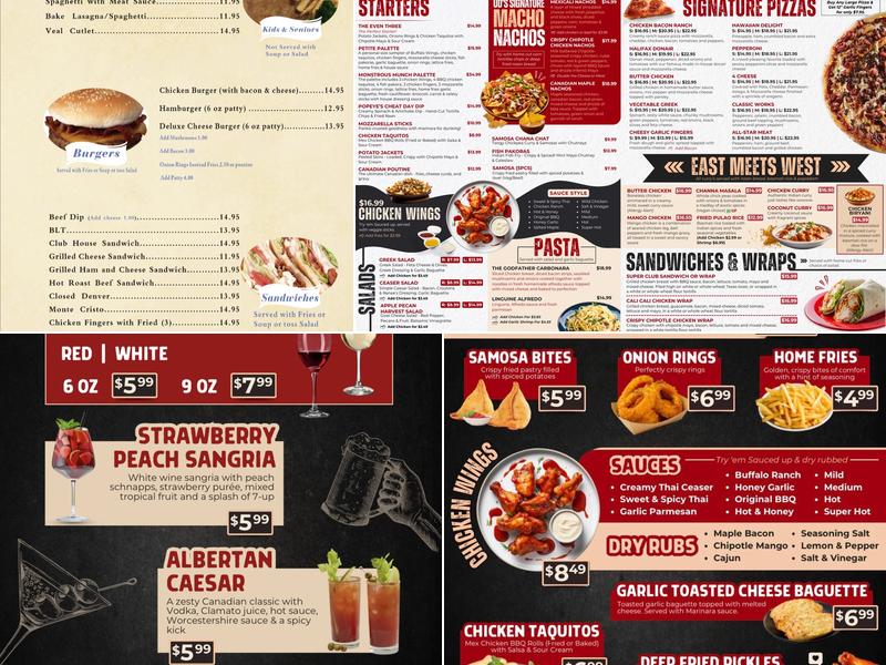 Penhold Family Restaurant Menu