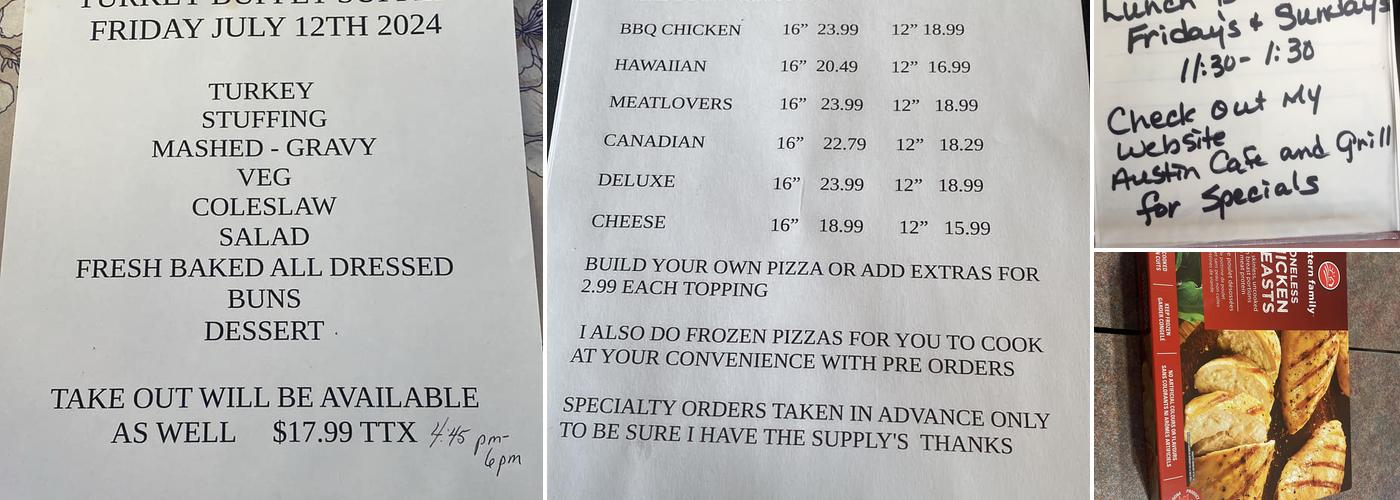 Austin Cafe and Grill Menu