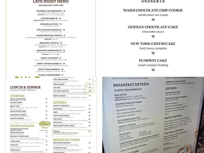 Pechanga Café | Pechanga Resort Casino Menu