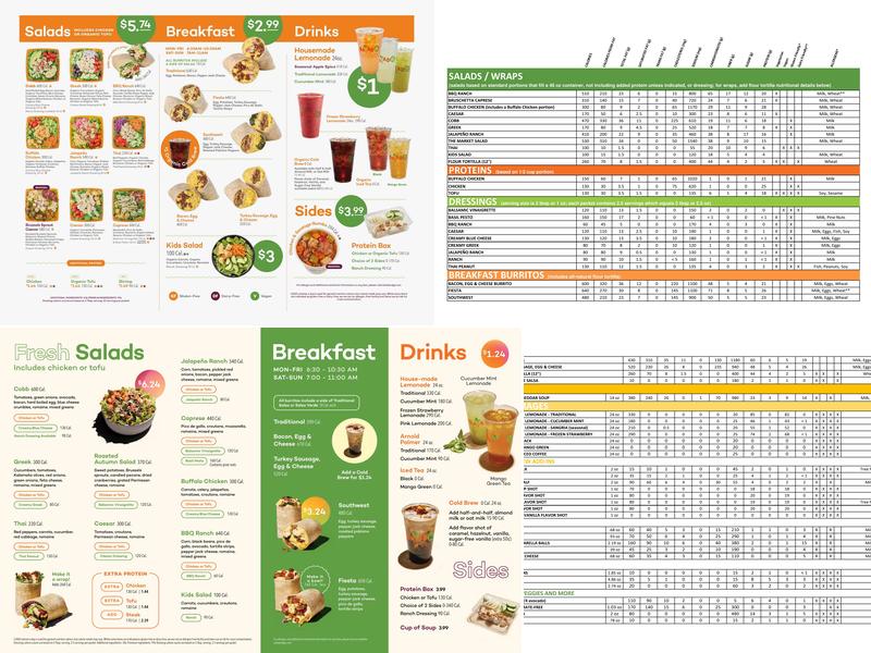 Salad and Go Menu