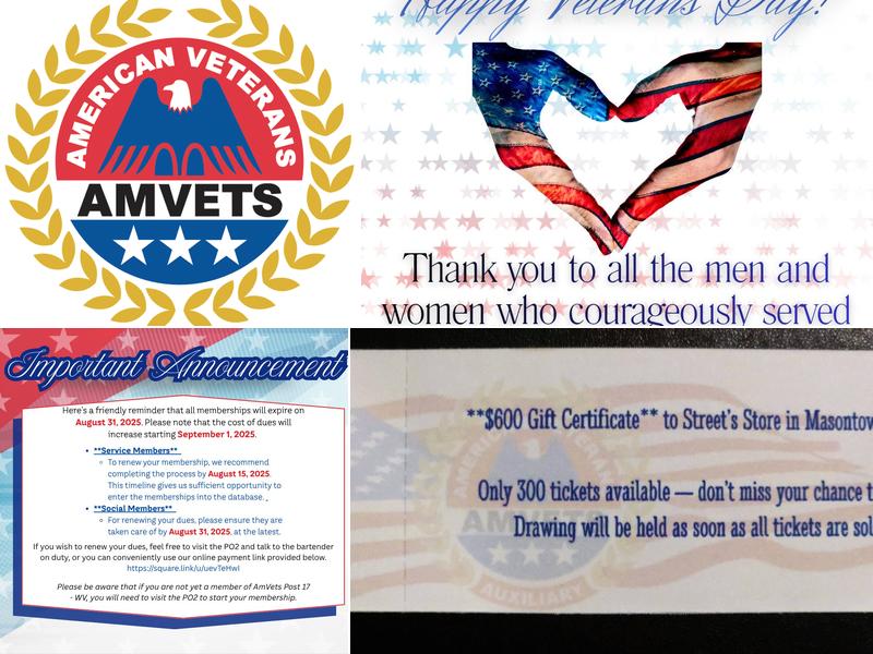 AMVETS Post 17 105 E Washington Ave, Terra Alta
