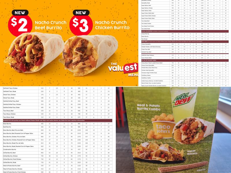 Taco John's Menu