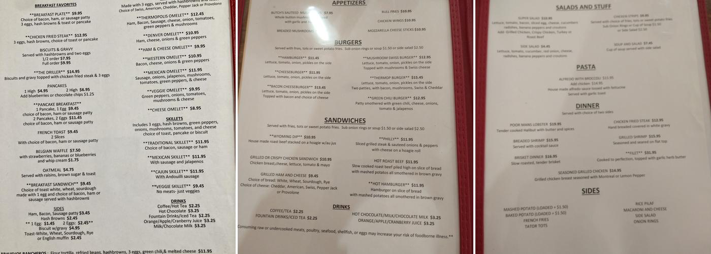 7 Lazy S Cafe and Bar Menu