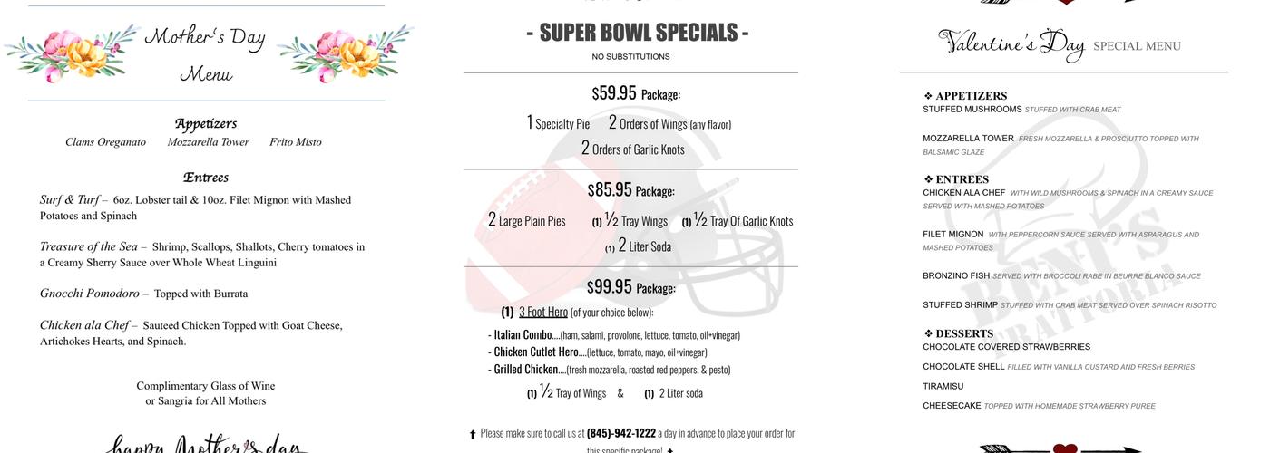 Benis trattoria Menu