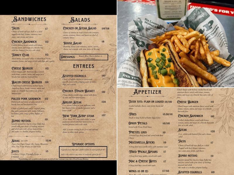 Back Alley Bar & Grill Menu