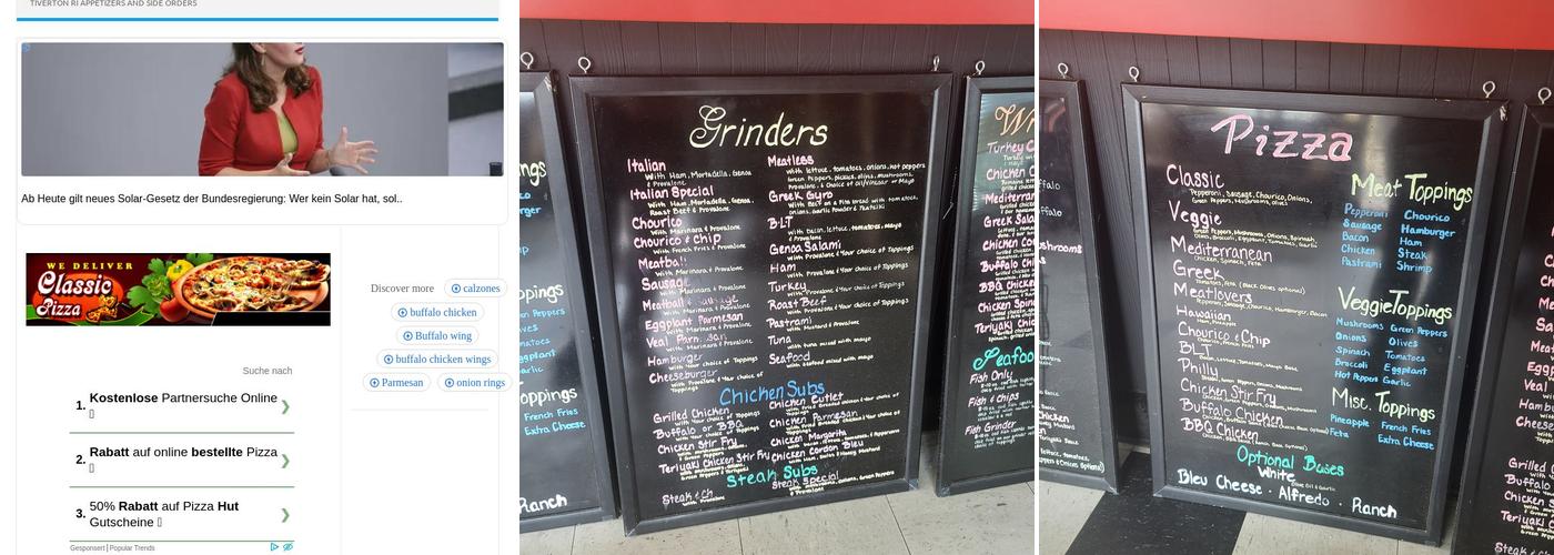 Classic Pizza Menu
