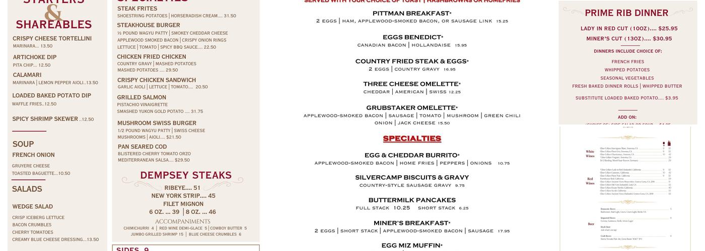 Pittman Cafe Menu