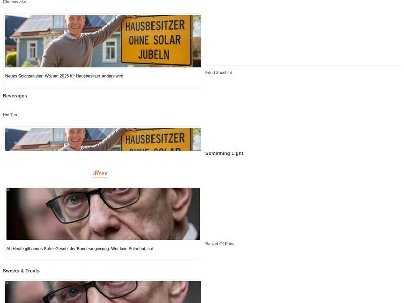 Our Place Diner Menu