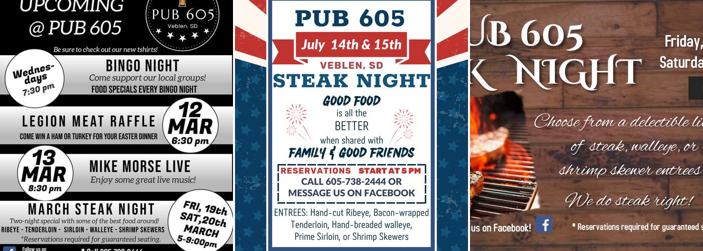 PUB 605 Menu