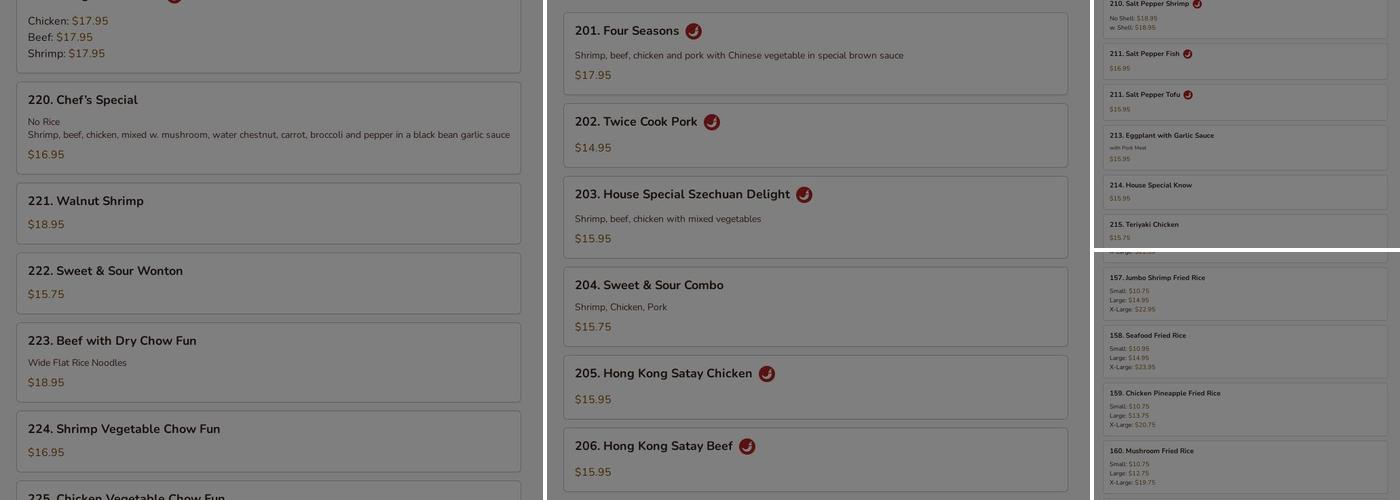 China House Restaurant Menu