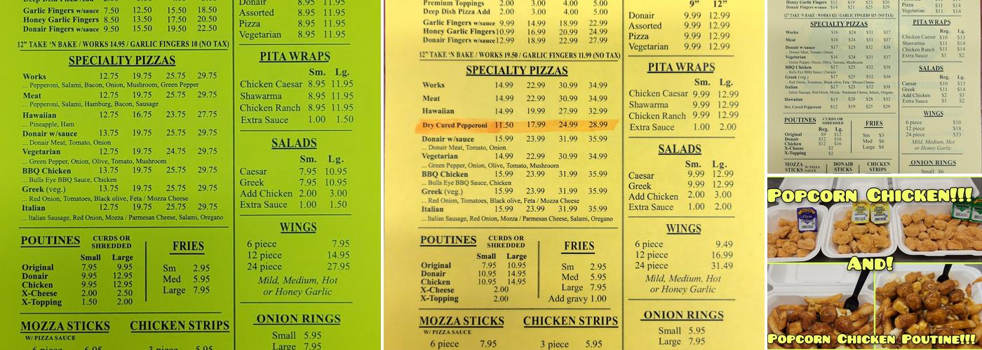 Paizano's Pizzeria & Donair Menu