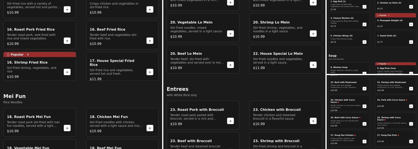 china king buffet Menu