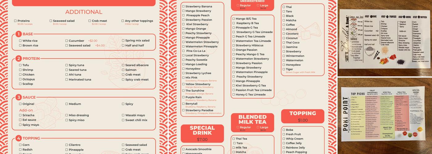 Poki Point - Walnut Menu