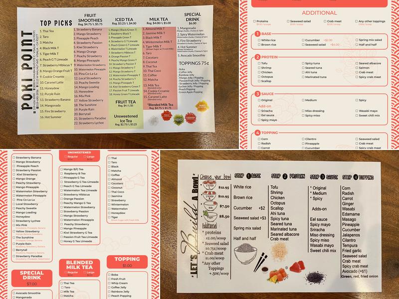 Poki Point - Walnut Menu