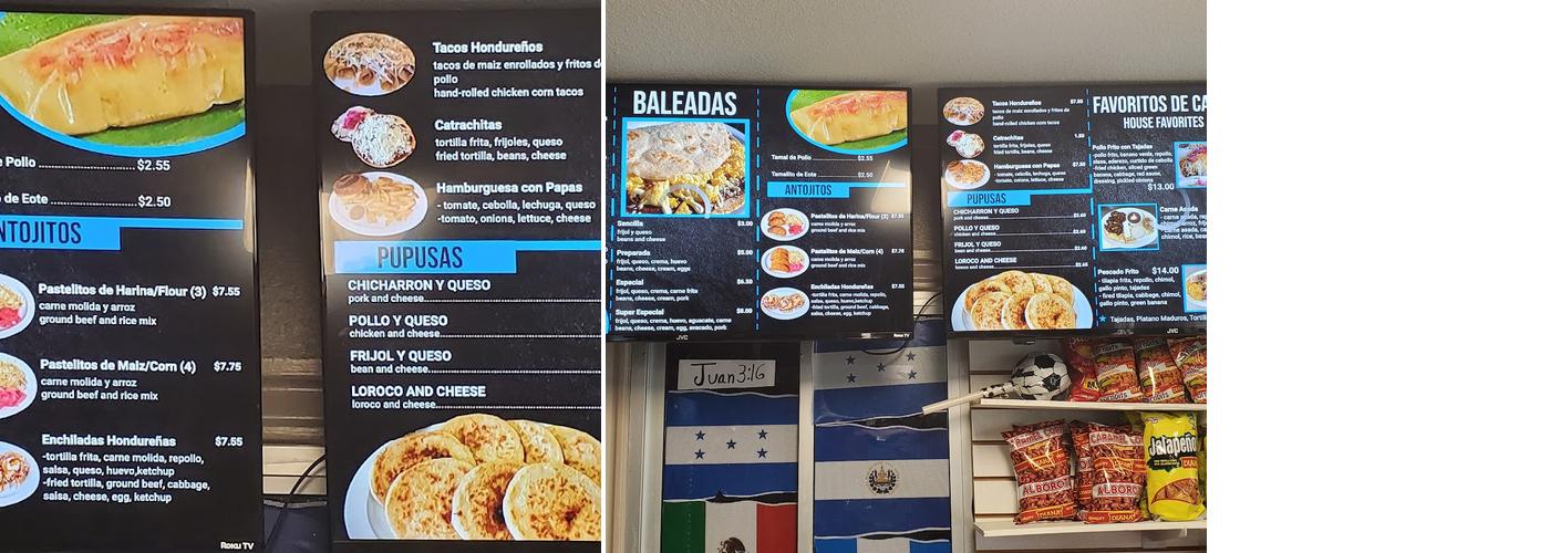 Antojitos Centroamericanos Menu