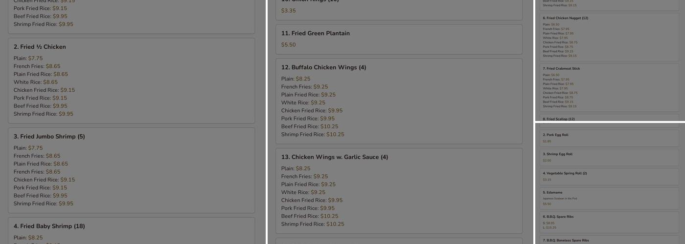 Red Bowl Menu