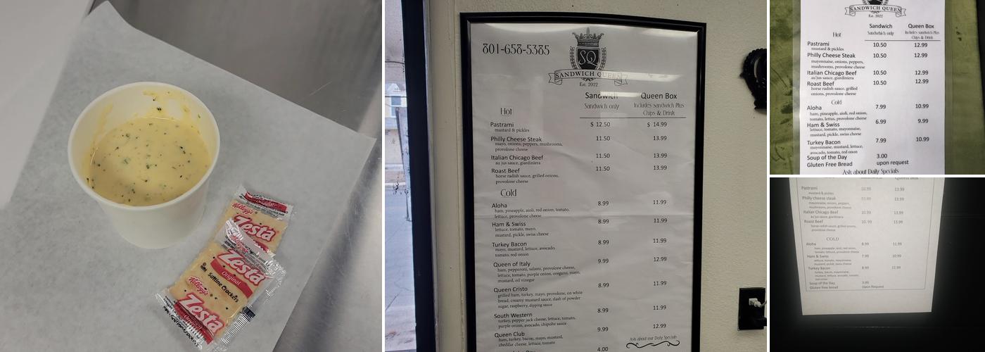 Sandwich Queen Menu