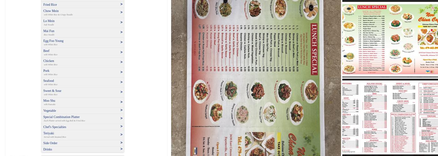 China Cafe Menu
