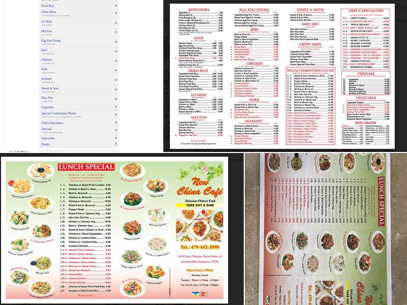 China Cafe Menu