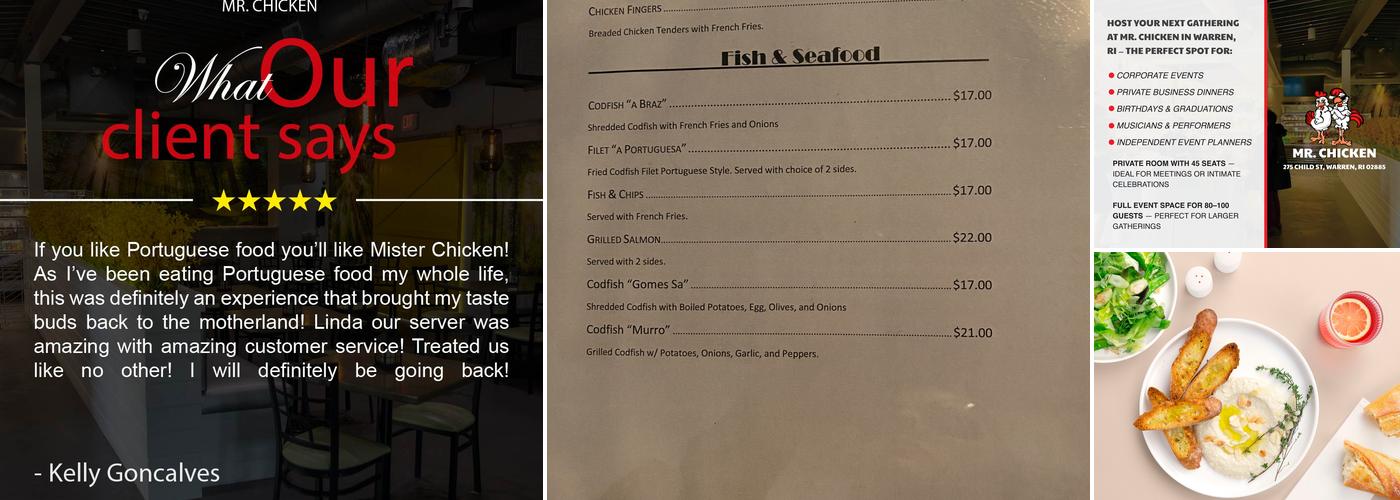 Mr. Chicken Warren Menu