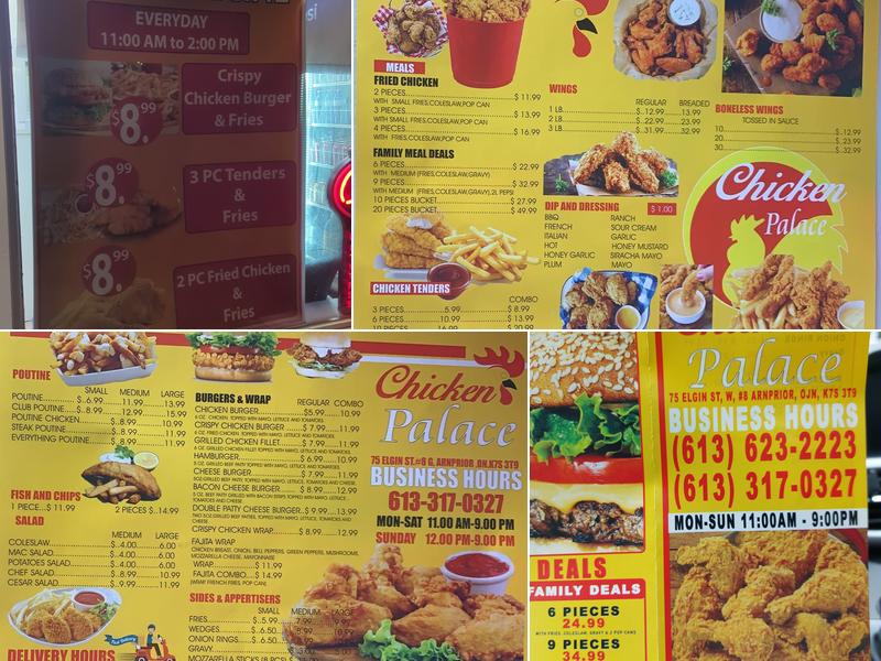 Chicken Palace Menu