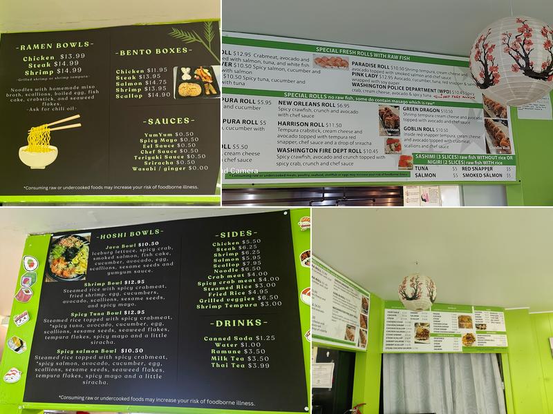 Hoshi Japanese Cuisine Express Washington Menu