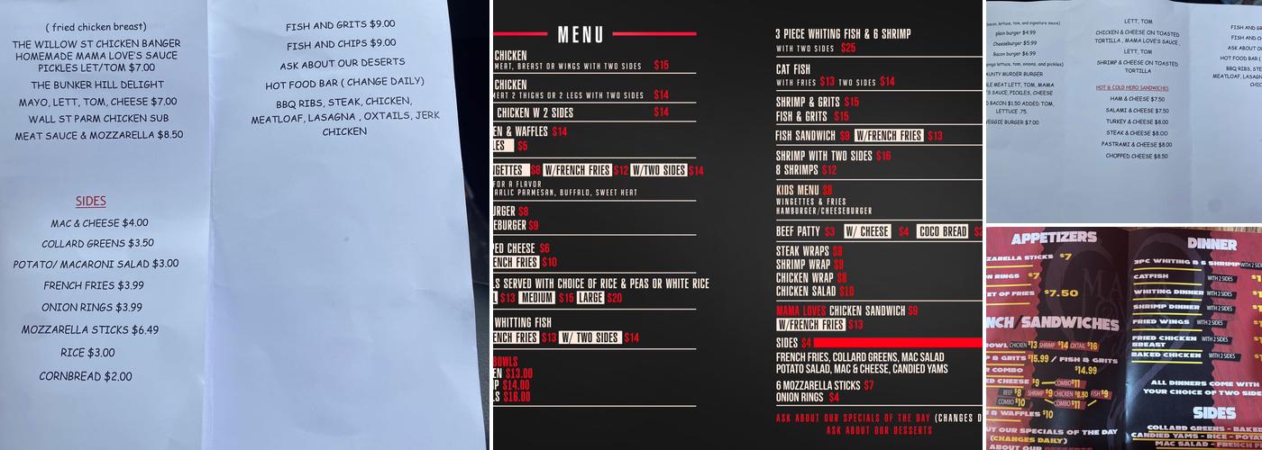 MAMA’S LOVES’ KITCHEN Menu