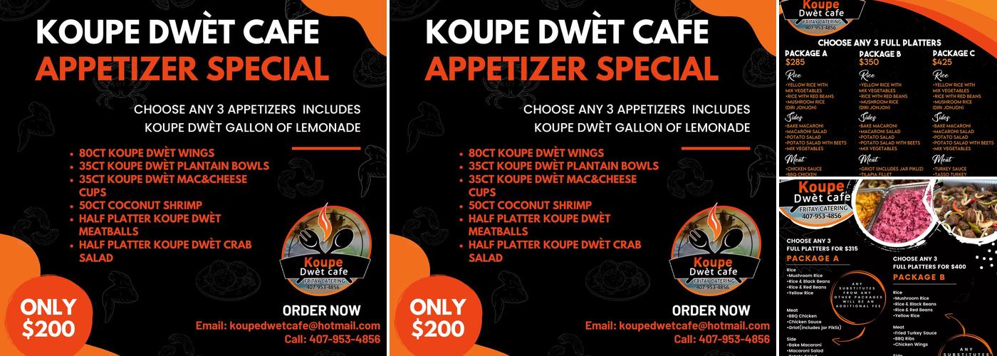 KOUPE DWET TAKE OUT RESTAURANT Menu