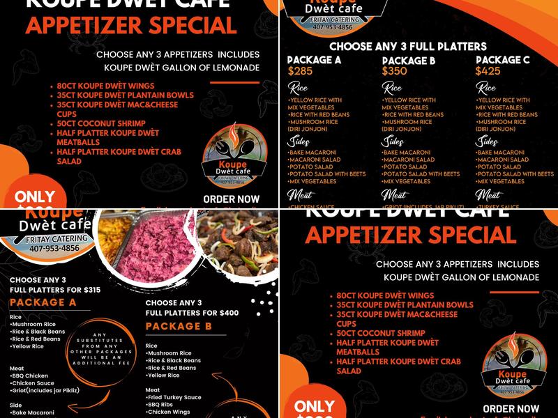 KOUPE DWET TAKE OUT RESTAURANT Menu