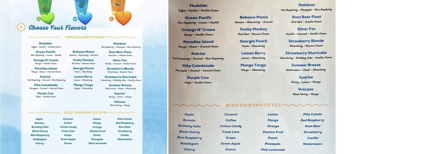 Tropical Sno Waukee Menu