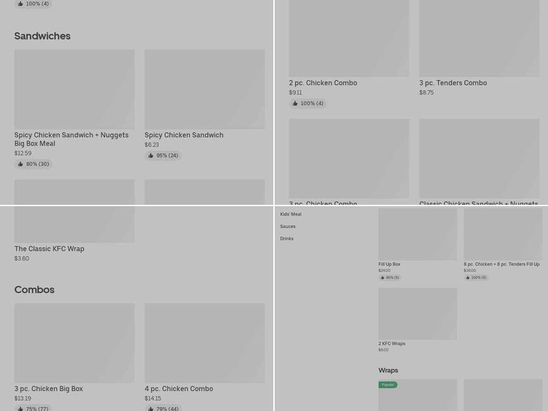 KFC Menu