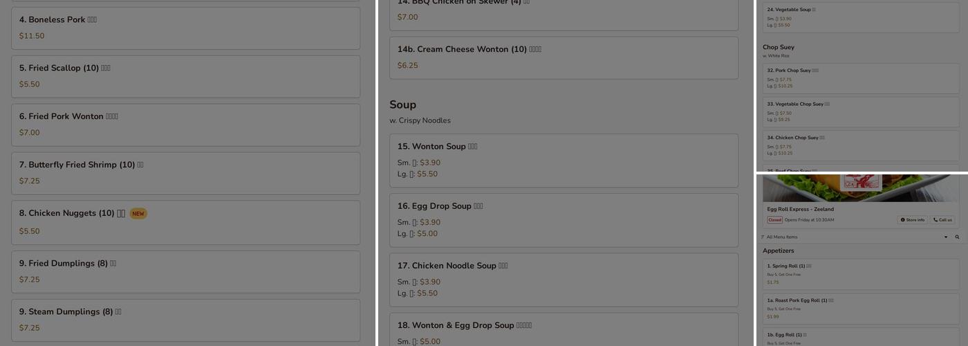 Egg Roll Express Menu