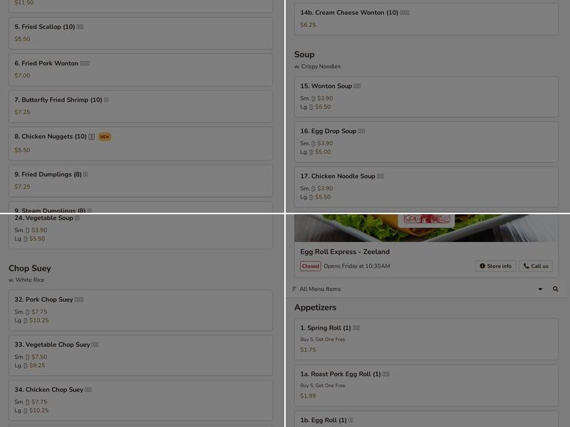 Egg Roll Express Menu