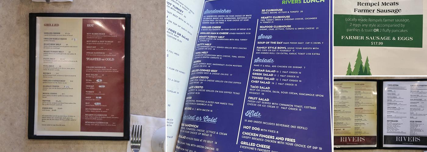 Rivers Restaurant Menu