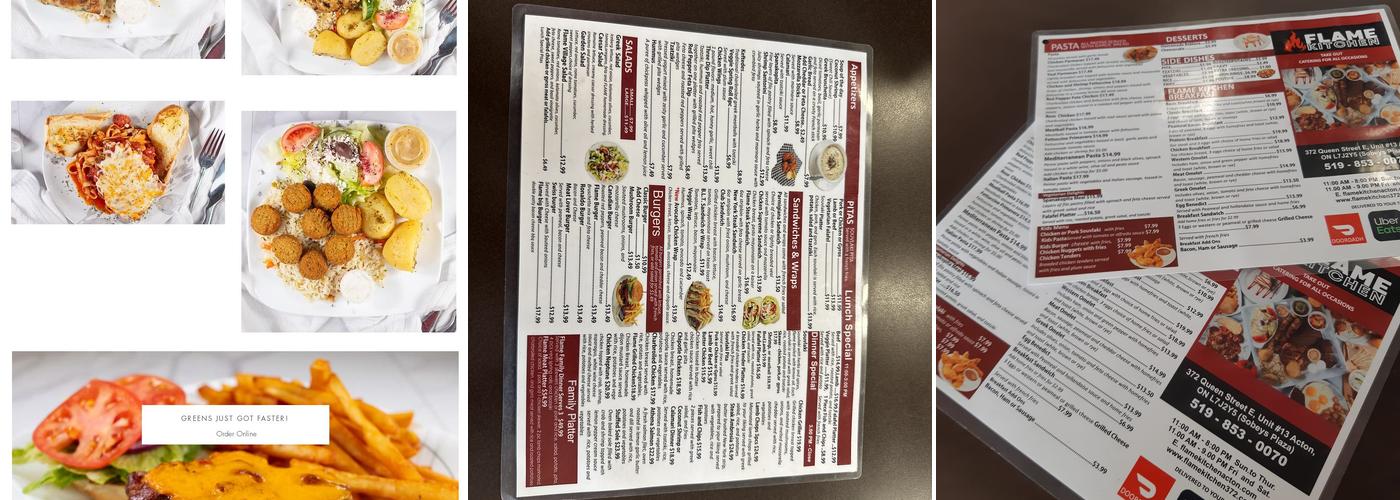 Flame Kitchen Menu