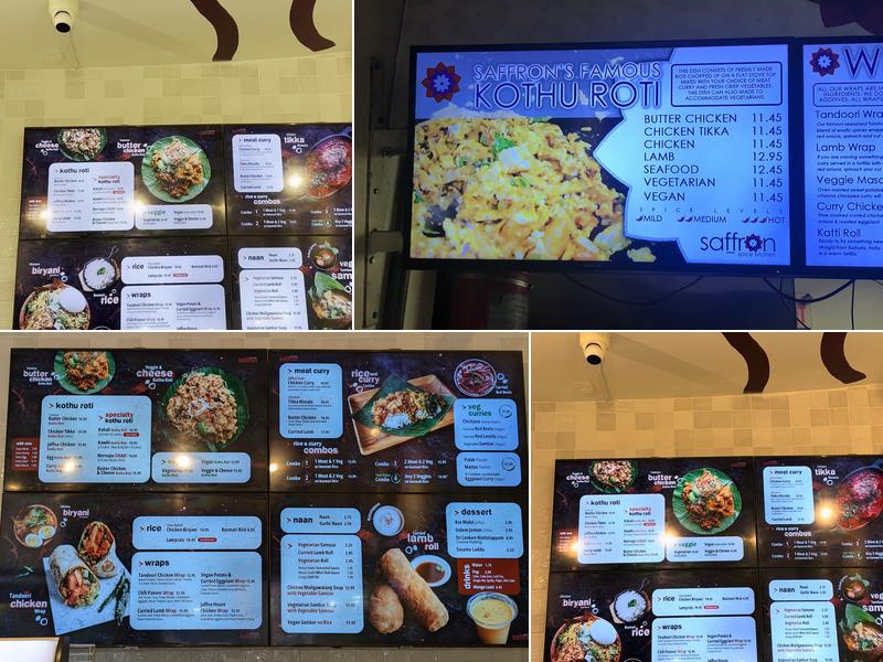 Saffron Spice Kitchen Menu