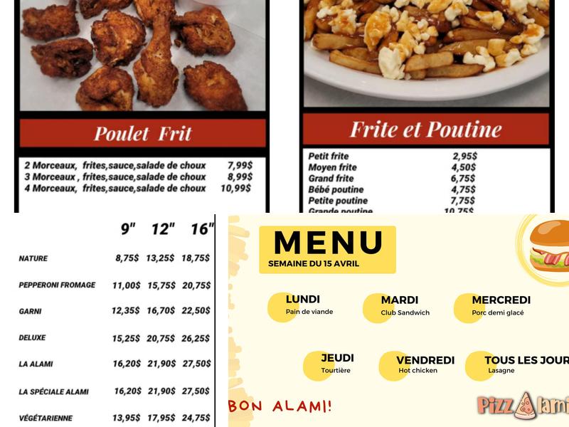 Pizzalami Menu