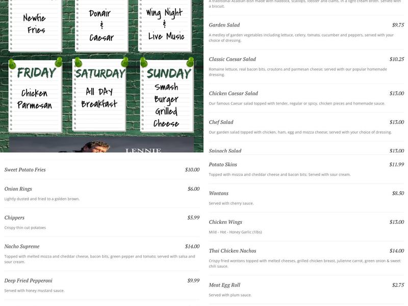 The Island Nest Menu