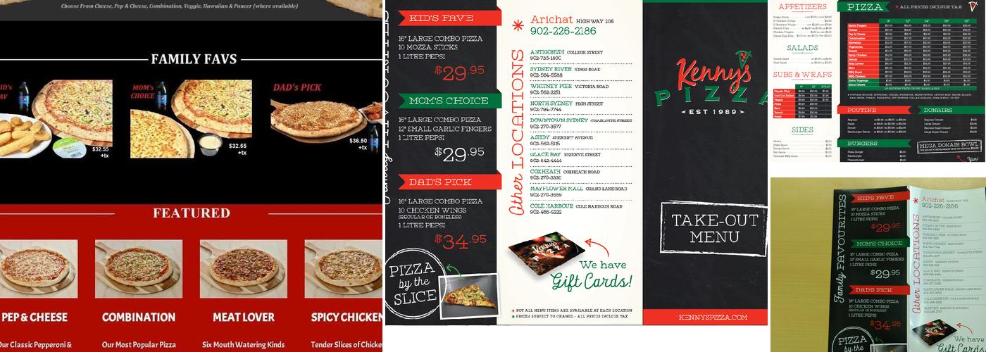 Kenny's Pizza Arichat - Jeantie's Mini-Mart Menu