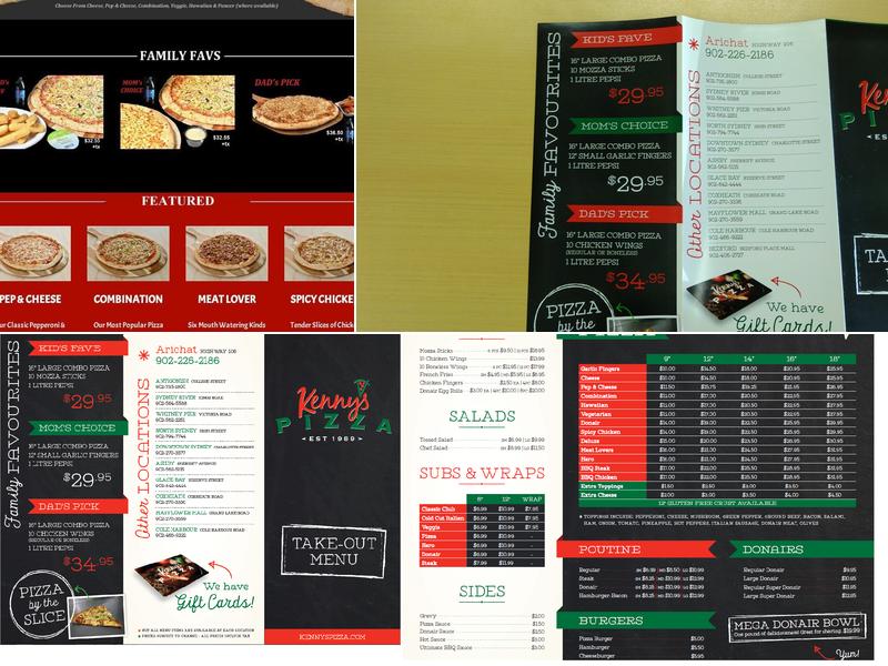 Kenny's Pizza Arichat - Jeantie's Mini-Mart Menu